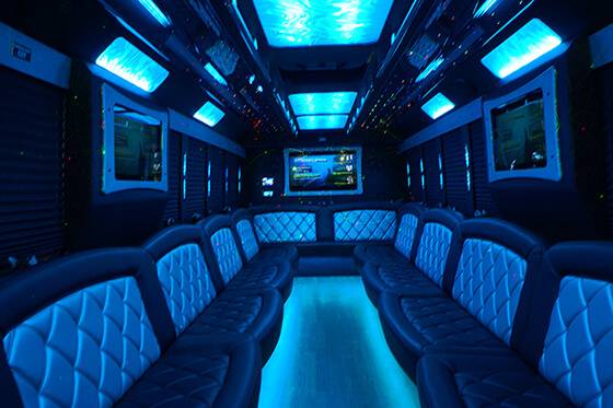 party bus luxurious interior